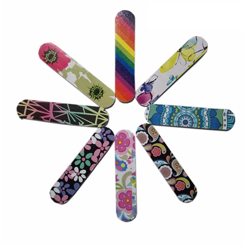 Мини-пилки для ногтей разноцветные профессиональные двусторонние инструменты