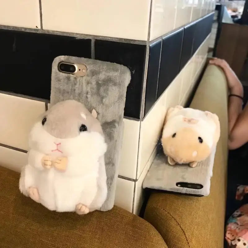 Чехол хомяк для huawei P20 Lite P20 Pro P30 lite P30 PCute теплый пушистый чехол для телефона для P10 plus плюшевая кукла игрушка Рождество