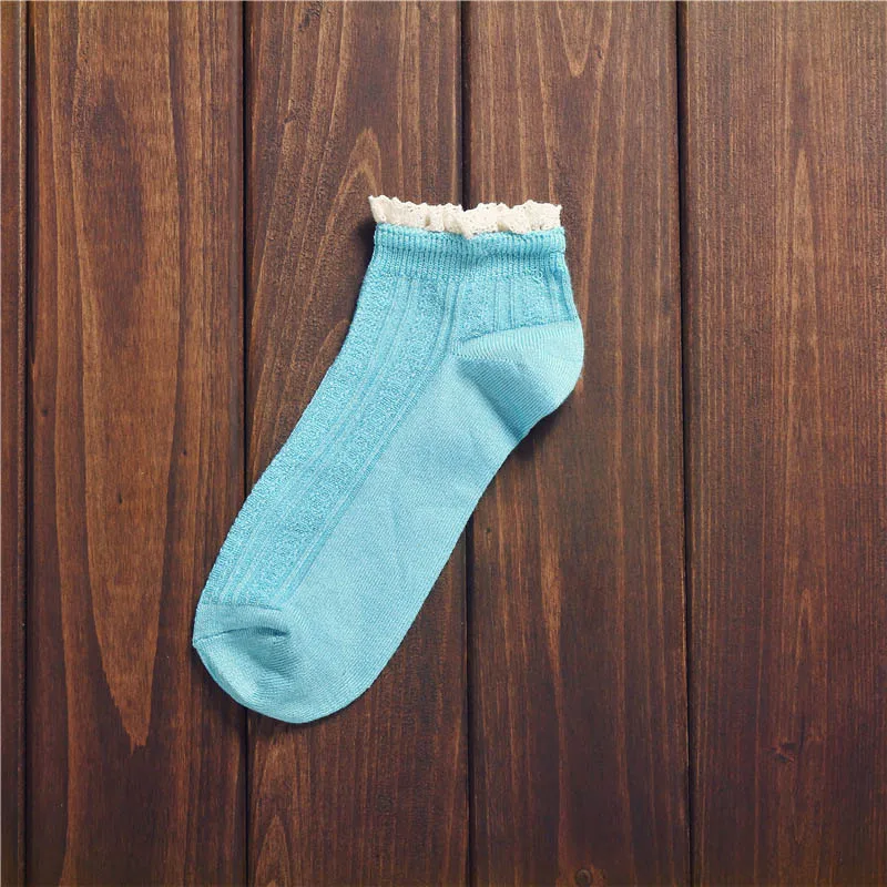 Roly Blue FENNASI/3 пары кружевных забавных коротких носков Женские Короткие хлопковые полосатые носки Harajuku цветные белые носки красивые носки Лолиты для девочек - Цвет: Roly Blue