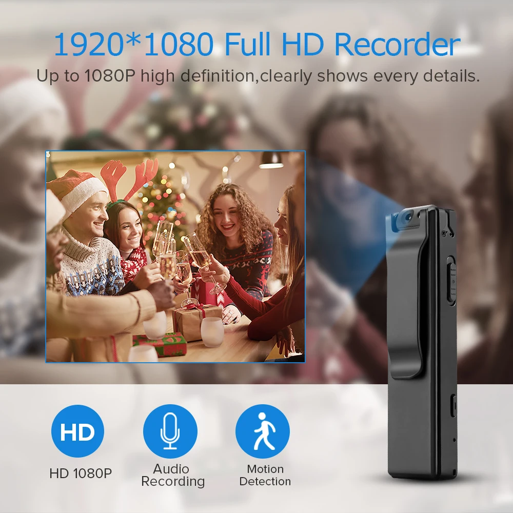 Vandlion A3 Body Camera Mini Digital HD Camera Micro Cam Magnetic Motion Snapshot Flashlight Loop Recording Camcorder Video Cam
