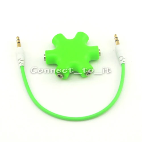5pcsX COOL share 6-Way 3.5mm Stereo Audio Headphone Splitter Cable Headset Hub Adapter for iPod MP3 MP4 Mobile Phone DVD Player |