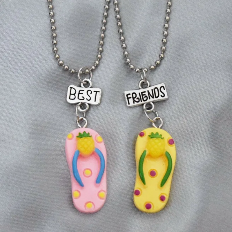 Тапочки с имитацией ананаса подвеской Ожерелье bff для детей Best Friends 2 Летняя
