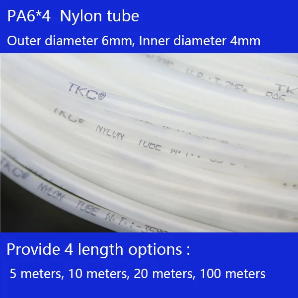 100 филонов Tubo di Нейлон PA6X4 мм OD 6 ID 4 Plastica Flessibile PolyamideTube