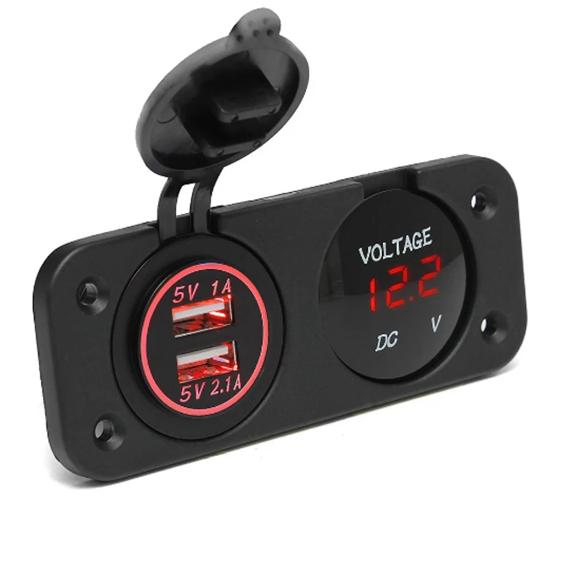 Новый автомобиль Зарядное устройство мотоциклетные plug 2 USB Порты и разъёмы