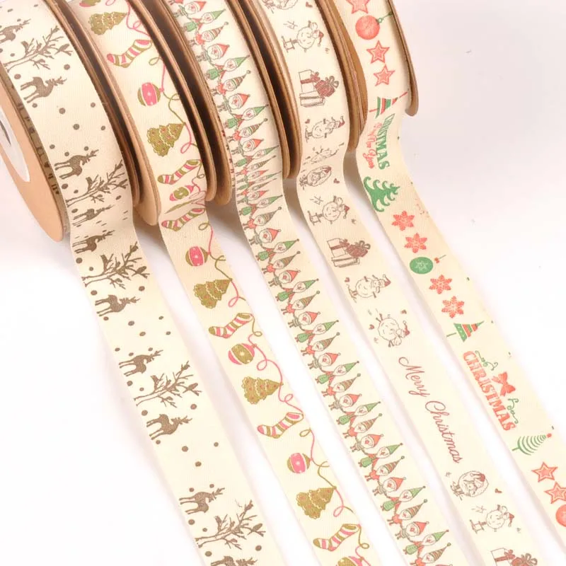 5 ярдов бежевые хлопковые кружева лента мульти Рождественский дизайн DIY для