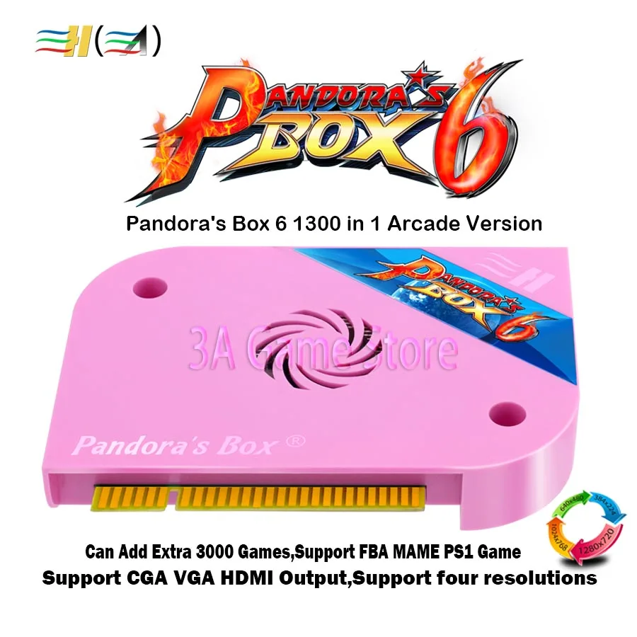 Pandora's Box 6 Arcade jamma board 1300 в 1 поддержка FBA MAME PS1 игра может дополнительно 3000 игр