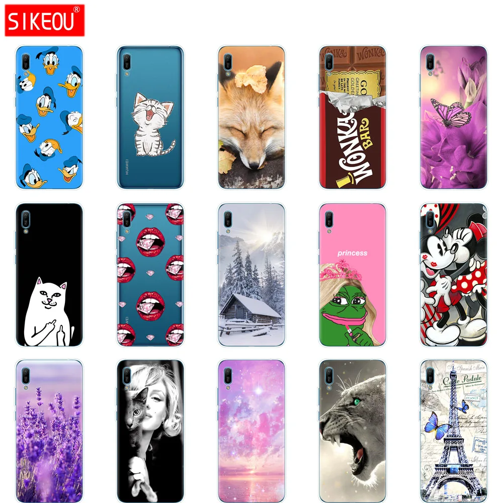 Силиконовый чехол для huawei y6 2019 Чехол Мягкий ТПУ задняя крышка телефона Y6 MRD-LX1 MRD-LX1F