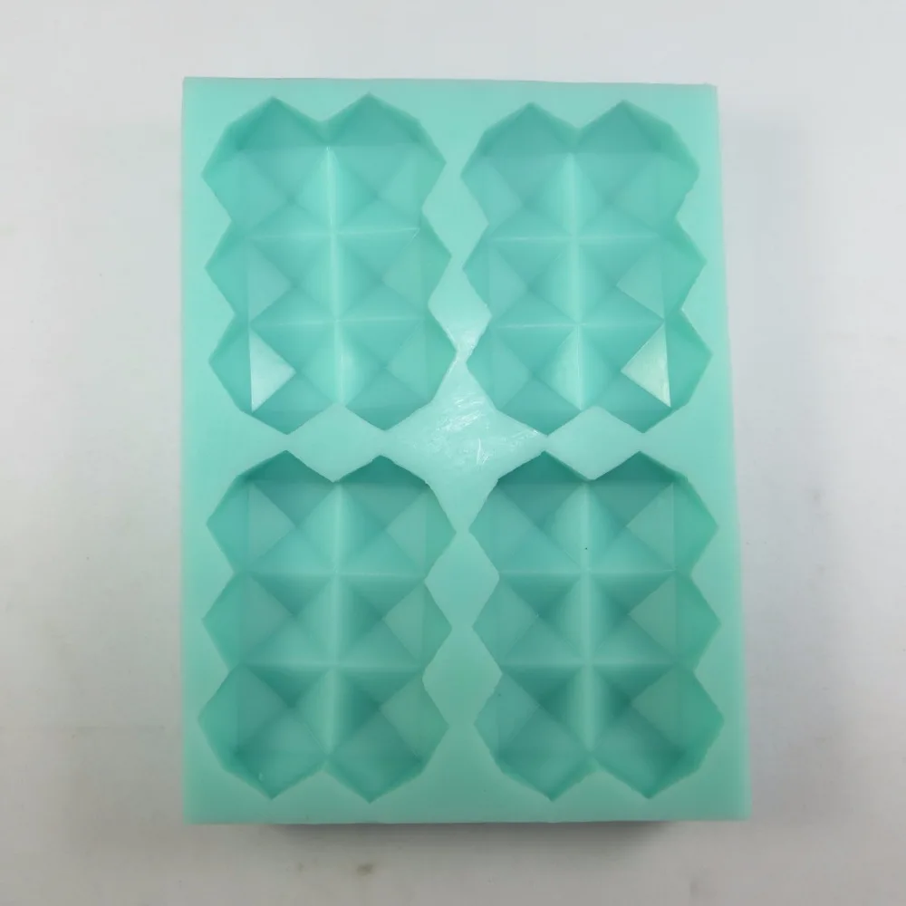 

QT0029 Silicone Mold Soap Candle Molds 4 Hole Popsicle Mould Ice Cream Handmade Mould Diy Double Bar Food Grade Silicone PRZY