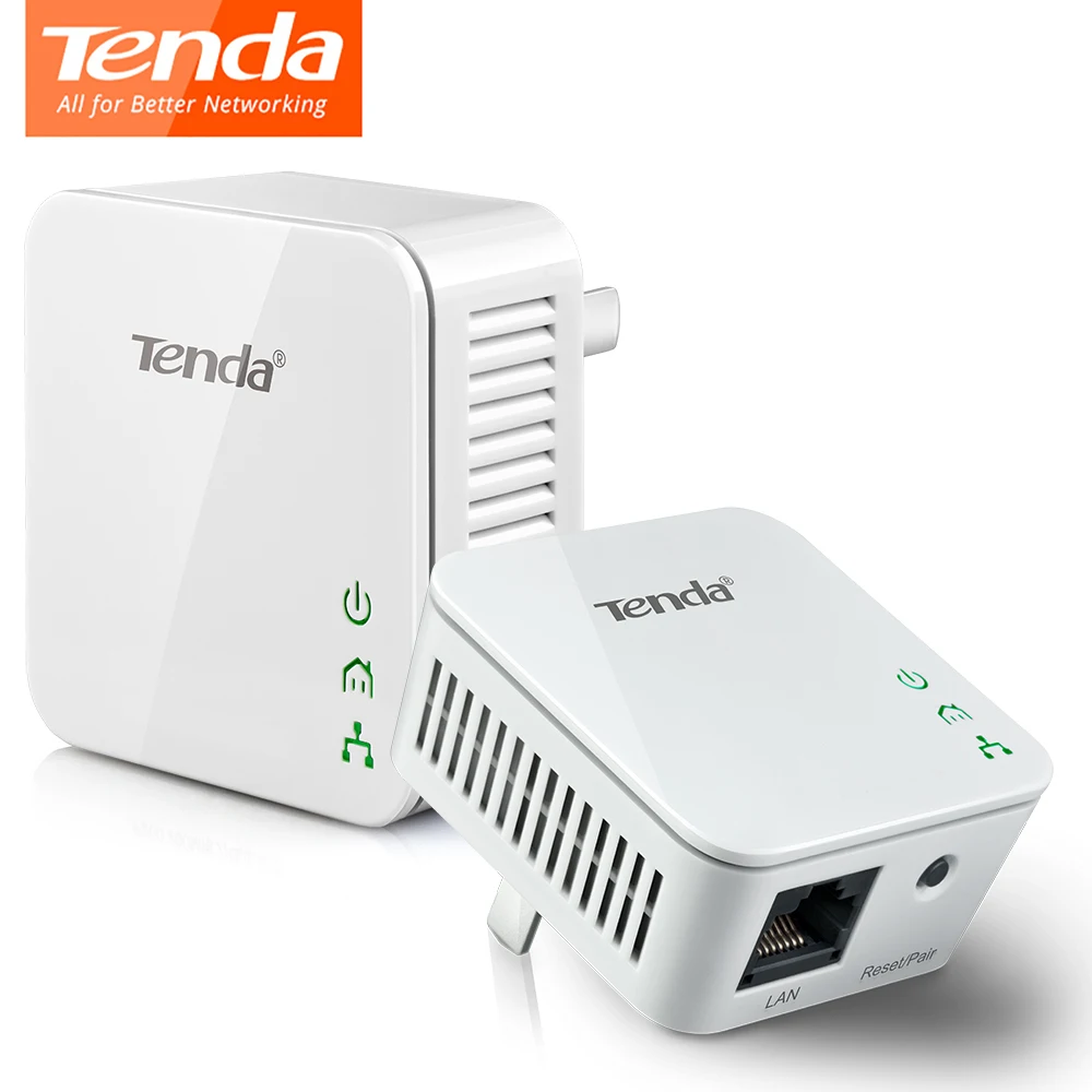 1 шт. Tenda P202 Mini 200 Мбит/с сетевой адаптер PowerLine, PLC Ethernet адаптер, совместимый с IPTV, Homeplug AV2 Plug and Play
