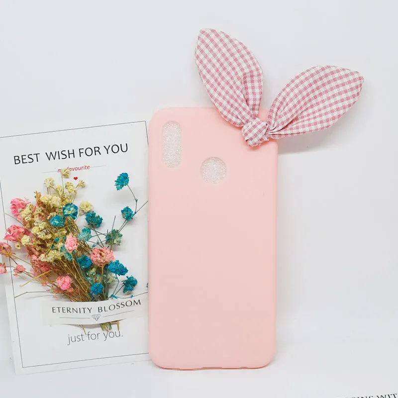 3D чехол с милым кроличьим бантом для Huawei Mate 9 10 20 lite P Smart Y3 Y5 Y6 Pro 2017 Y7 Prime Y9 2018 P20 P10 P9