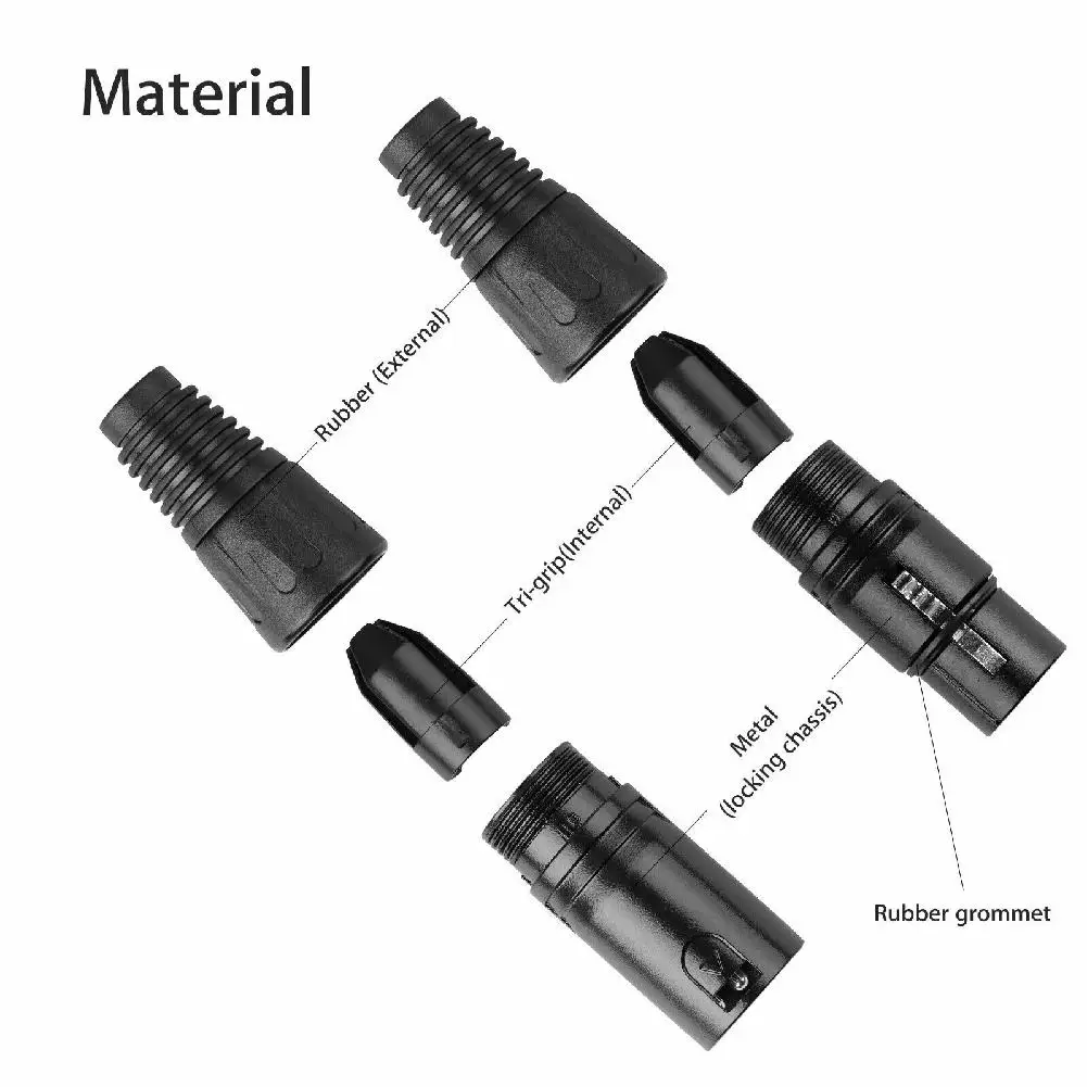 10 пар XLR 3Pin аудио микрофонный кабель Разъем Черный мужской + женский MIC разъем