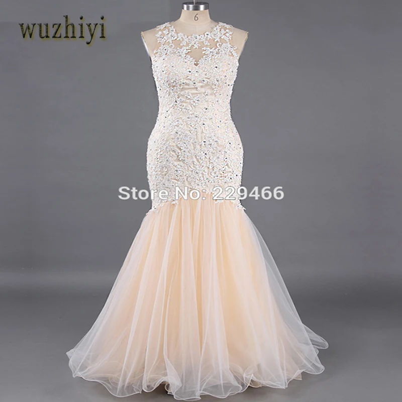 Sheer Тюль Русалка Свадебные платья 2017 О образным вырезом оборками Vestido De Novia