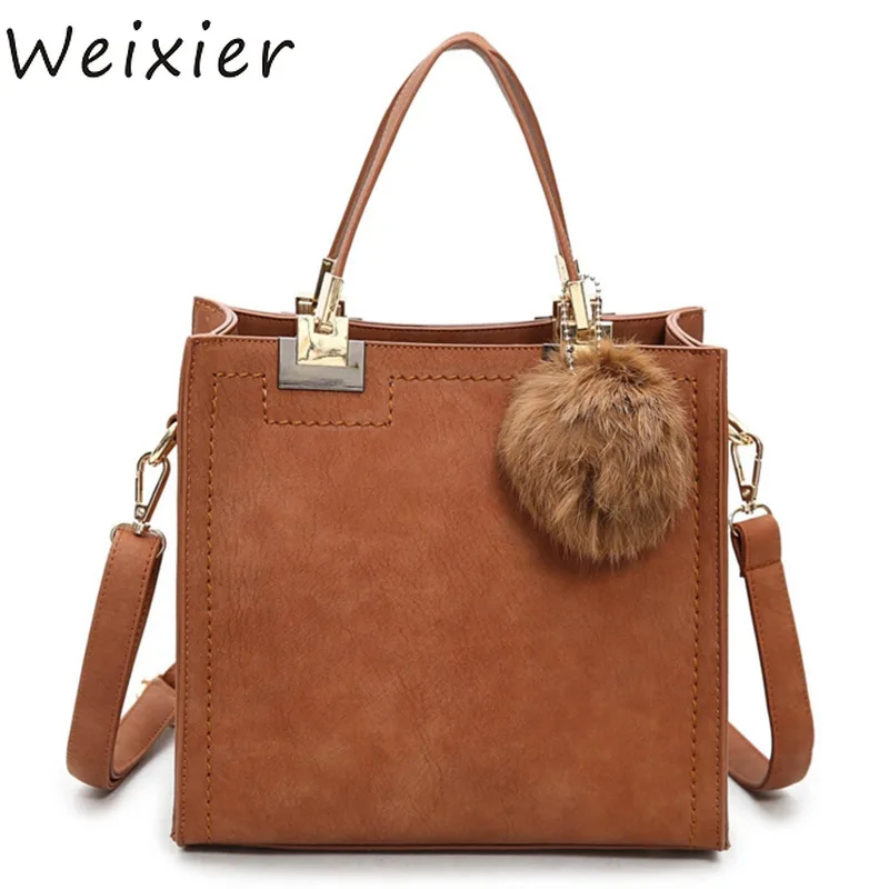 

WEIXIER Brand 2019 Women Shoulder Bag Vintage Pu Leather CrossbodyBag Ladies Satchel Bag Brown Retro Handbag for Girls V3-86