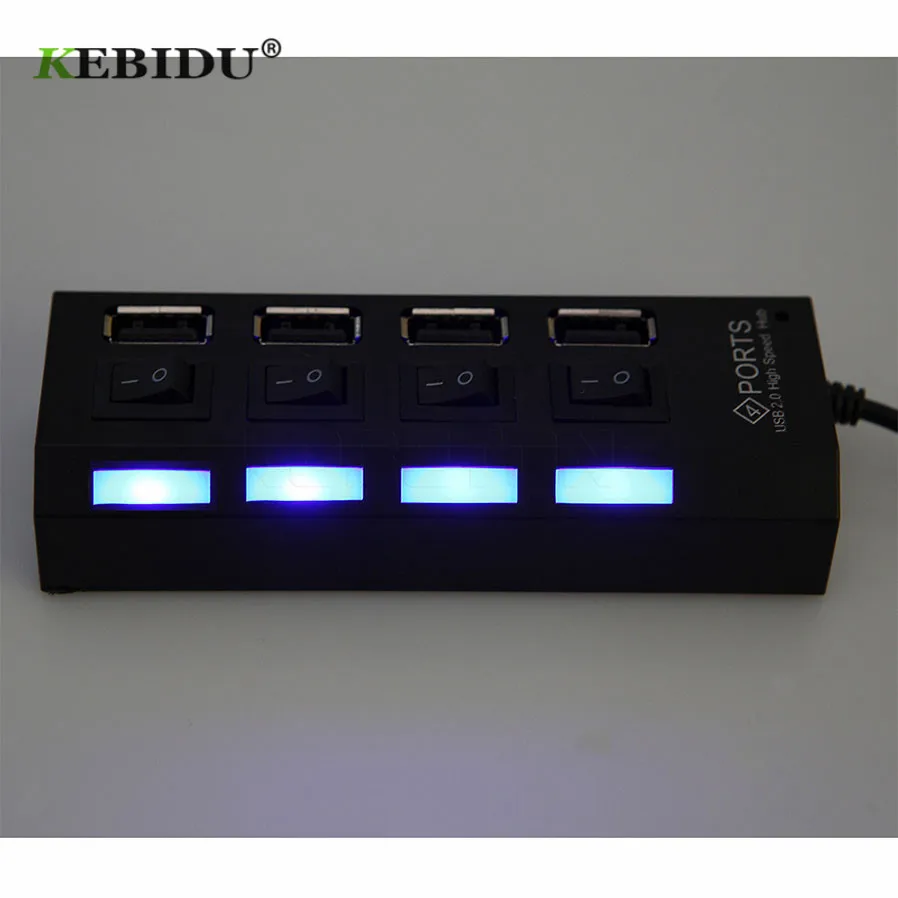 USB 2 0 концентратор KEBIDU Mini с 4 портами светодиодный высокоскоростной внешний usb
