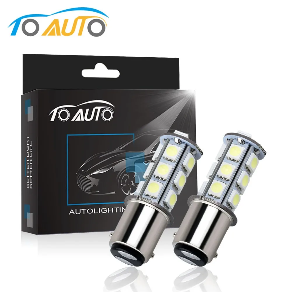 2 шт. BA15D светодиодные лампы P21W 1157 LED White 18 SMD 5050 Автомобильные стоп сигналы задние