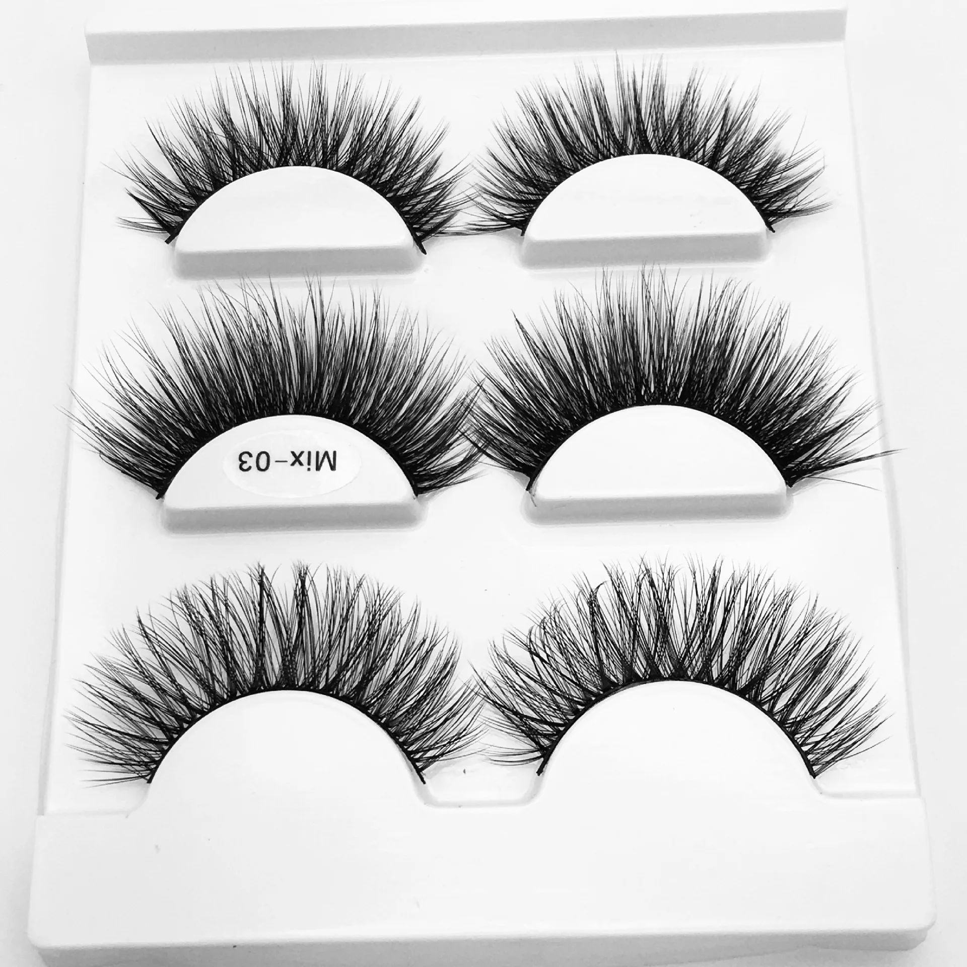 

3 Pairs 3D Mix False Eyelashes Curl Fashion Eyelashes Thick Long Black Lashes Professional Eyelash Extension Tool