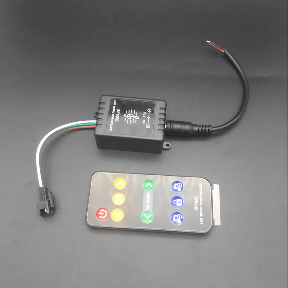 SP106E 9 клавиш Светодиодный музыкальный контроллер DC5V 12V WS2811/WS2812B/6812/1903/6803 Волшебная