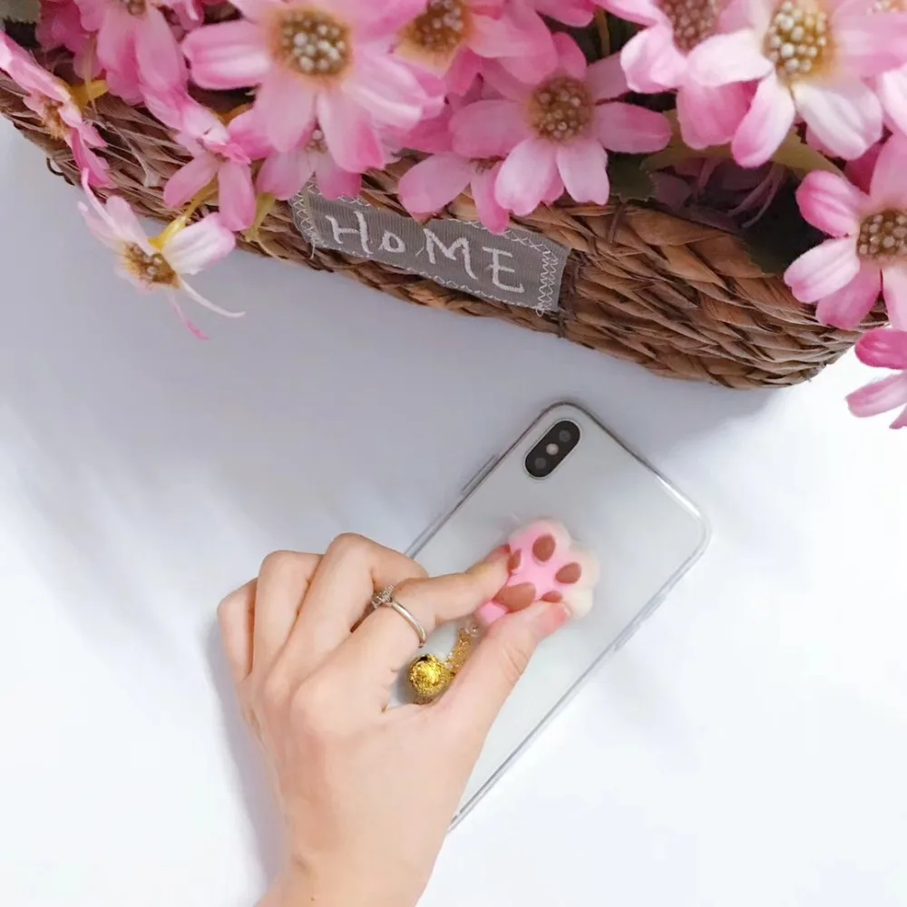 3D кошка лапой мягкими телефон чехол для iPhone X 6 7 8 Plus Clear ТПУ Силиконовый гель