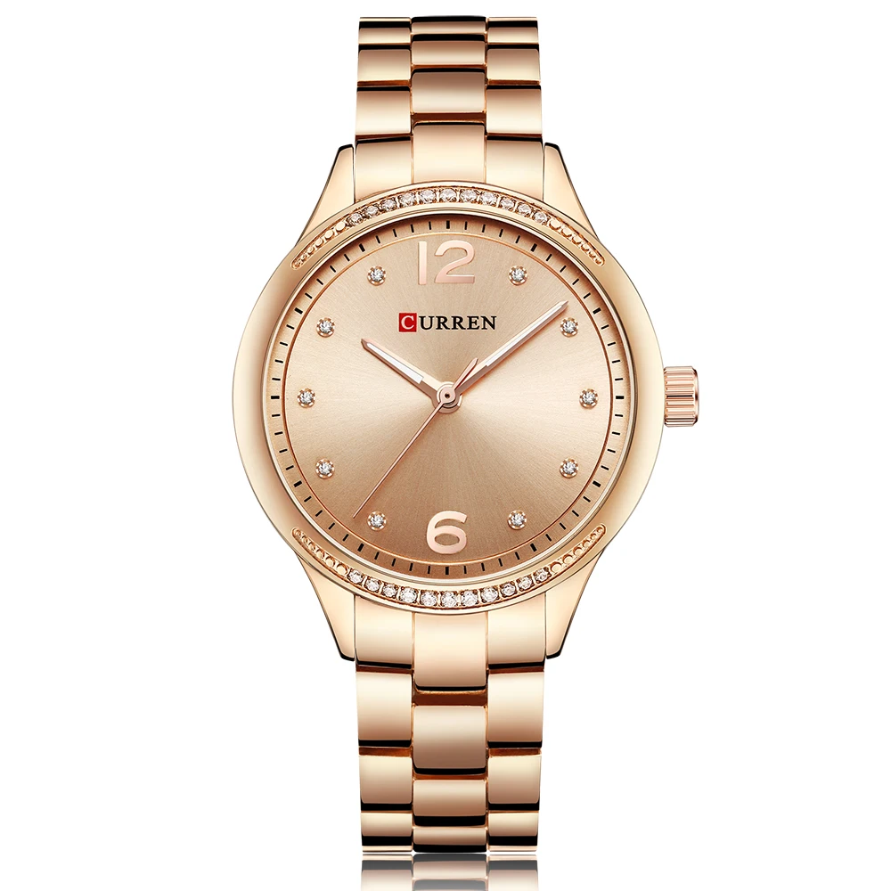 2018 CURREN женские часы Розовое золото Известный бренд наручные Relogio Feminino Montre Femme