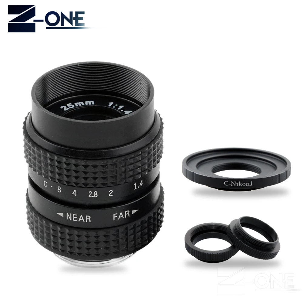 25 мм F1.4 CC ТВ кино объектив+ C крепление для Nikon 1 AW1 S2 j5 J4 J3 J2 J1 V3 V1 C-NI C-Nikon 1