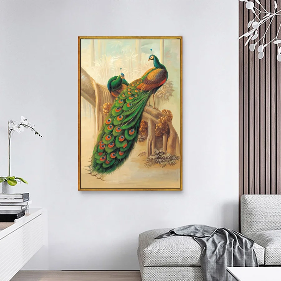 Европейская павлин картина маслом холст картины для Гостиная Современное