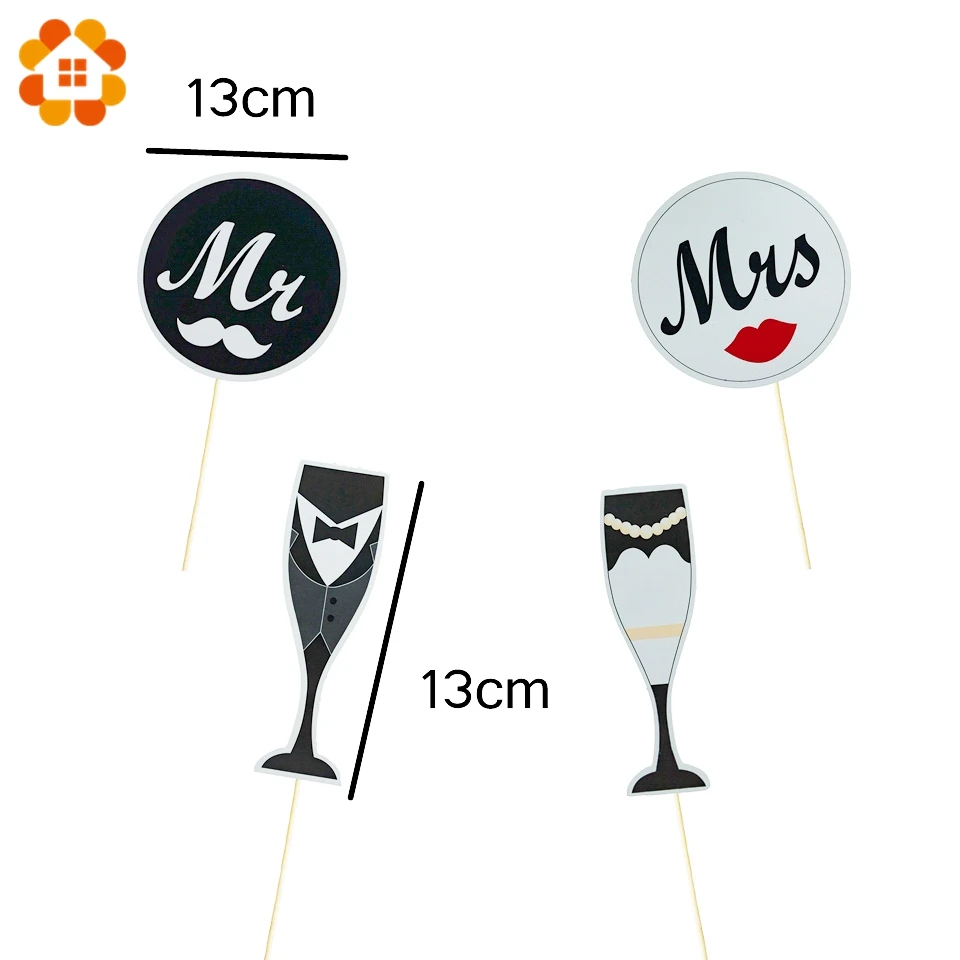 22 шт./компл. Just Married mr Mrs весело Photo Booth Реквизит Свадебные украшения Photobooth душ