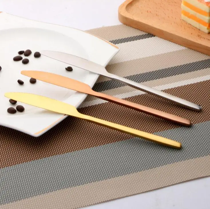 Günstig 100set 4 Teil/satz Gold Farbe Edelstahl Geschirr Sets Geschirr Messer Gabel Teelöffel Luxus Besteck Set SN1 100