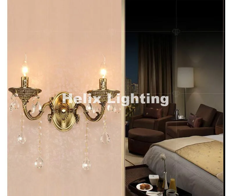 Бесплатная доставка античная латунь цветная хрустальная люстра Lingting Decora