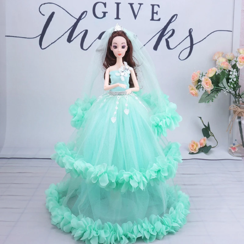 14 Inches 3D Eye Wedding Dress Doll Princess Girl Boxed Gift With Party Skirt Dolls Toy For Kids Children Birthday | Игрушки и хобби