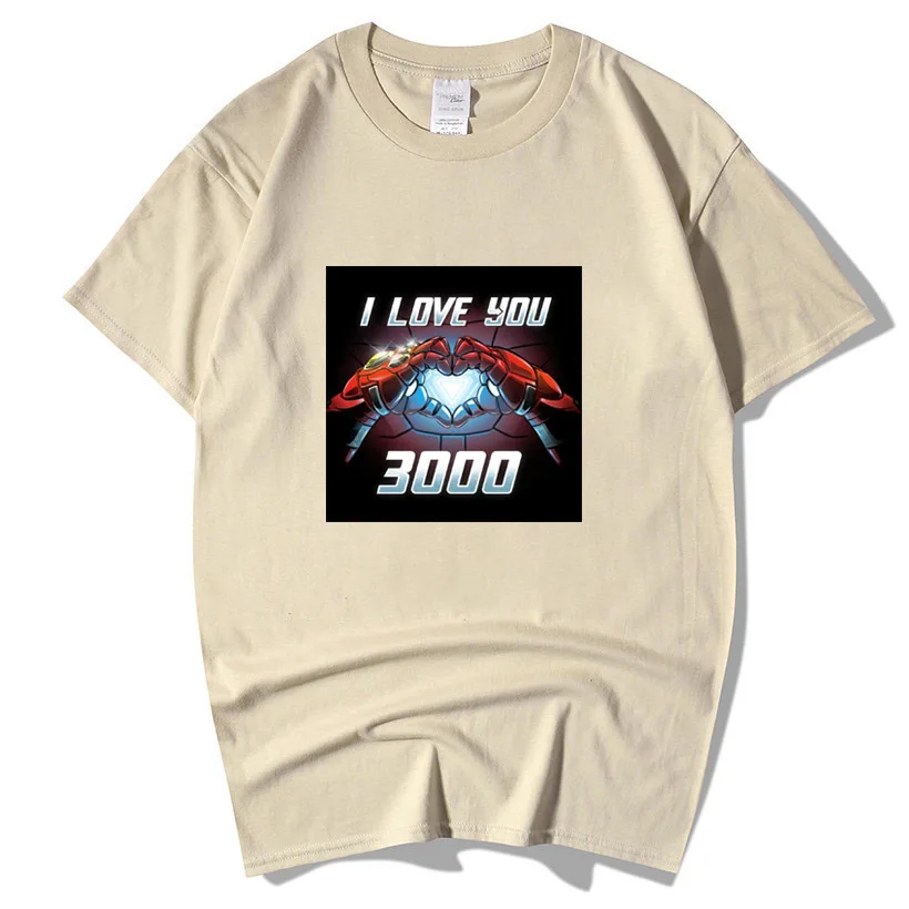 Marvel Movie Avengers 4 Endgame Iron Man Tony Stark I Love You 3000 Times Cotton T Shirt Мужская одежда