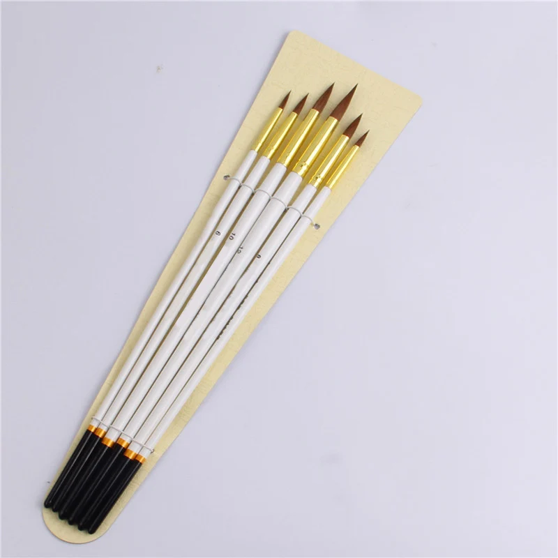 6 шт./компл. несколько размеров кисть для масляной живописи острый круглый голова