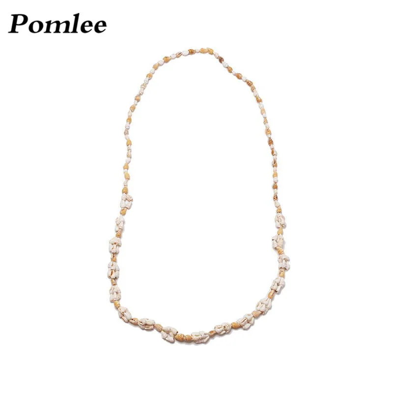 Pomlee новые трендовые летние раковины массивные ожерелья с подвесками для женщин