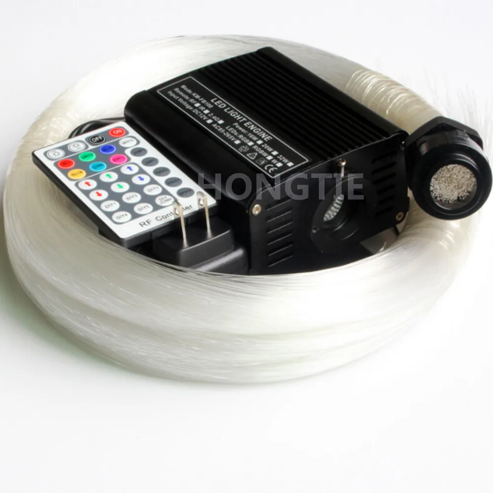 Новый 16 Вт RGBW Волокно оптическое звезда верхнего света комплект + 28key РФ 550 шт. * 0.75