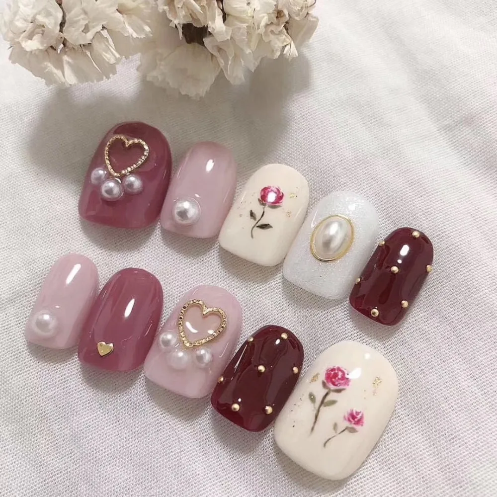

LEAMX Mix Sizes Type/Box Nails Art DIY Accessories Pearl Flatback Rhinestones Chain Studs Nails Art Decorations Decor L456