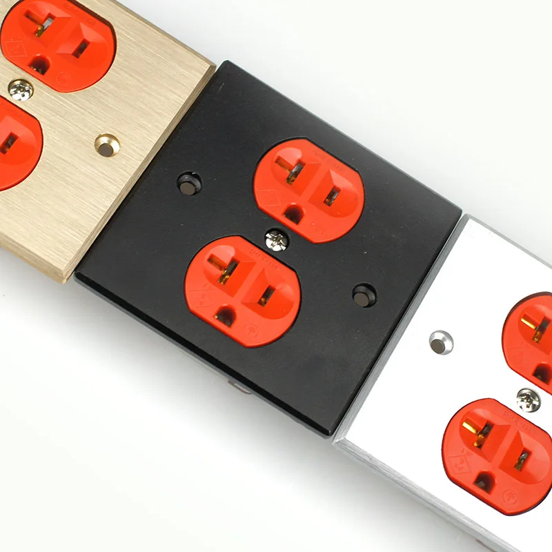 Разъем питания HIFI аудио двойной сети США 20A AC розетка красная медь панель розетки