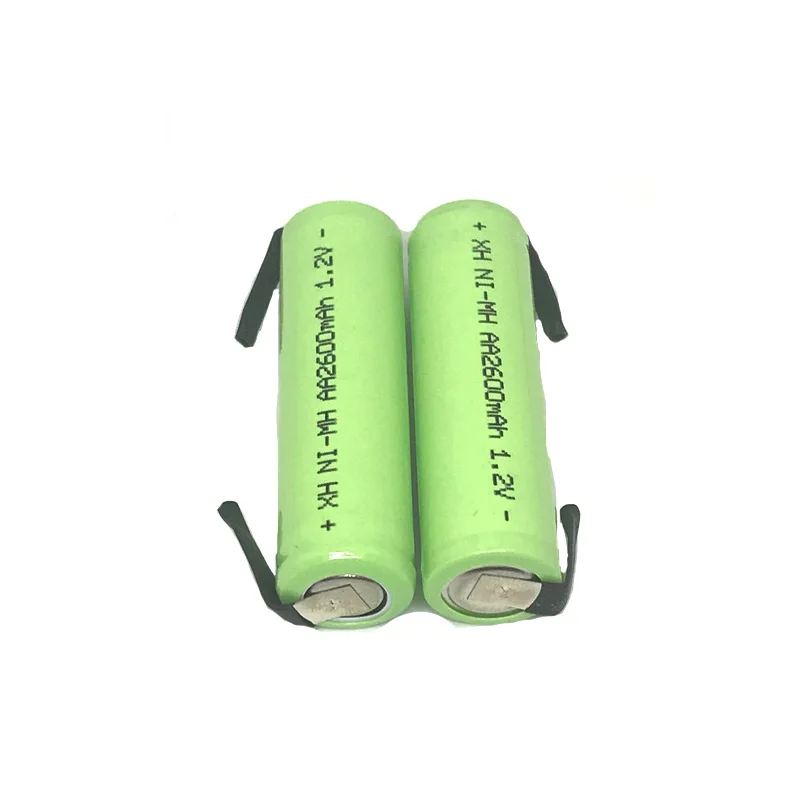 1,2 V 2600mah 2A Ni-MH AA Аккумуляторная батарея с сварочными вкладками для Электробритва Philips Бритва зубная щетка с аккумулятором