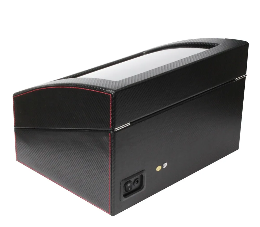 Автоматическая коробка для наматывания часов из черного карбона 4 + 6|automatic watch winder
