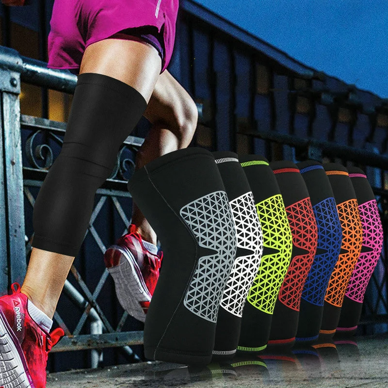 1 пара тонкие компрессионные наколенники для бега баскетбола велоспорта дышащие