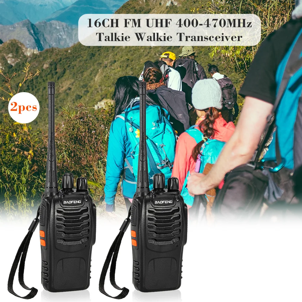 Baofeng BF-888S 2 шт. рации 16ch fm UHF 400-470 мГц 2-способ Радио трансивер Портативный переговорные междугородние Фонарик