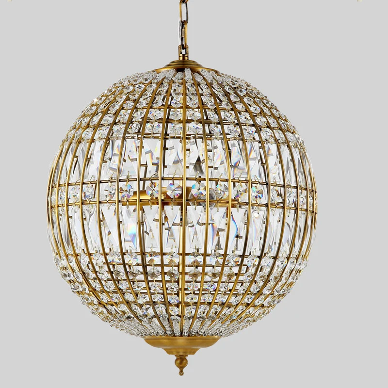 Американский стиль деревенский индастриал хрустальный шар подвесной светильник