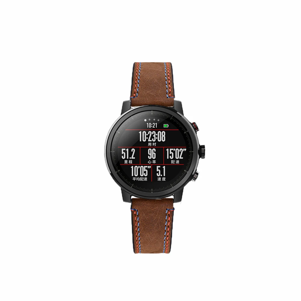 Huami AMAZFIT Stratos 2 Смарт-часы ремешок из натуральной кожи браслет для xiaomi huami amazfit Pace 2 ремешки полосы 22 мм ремень