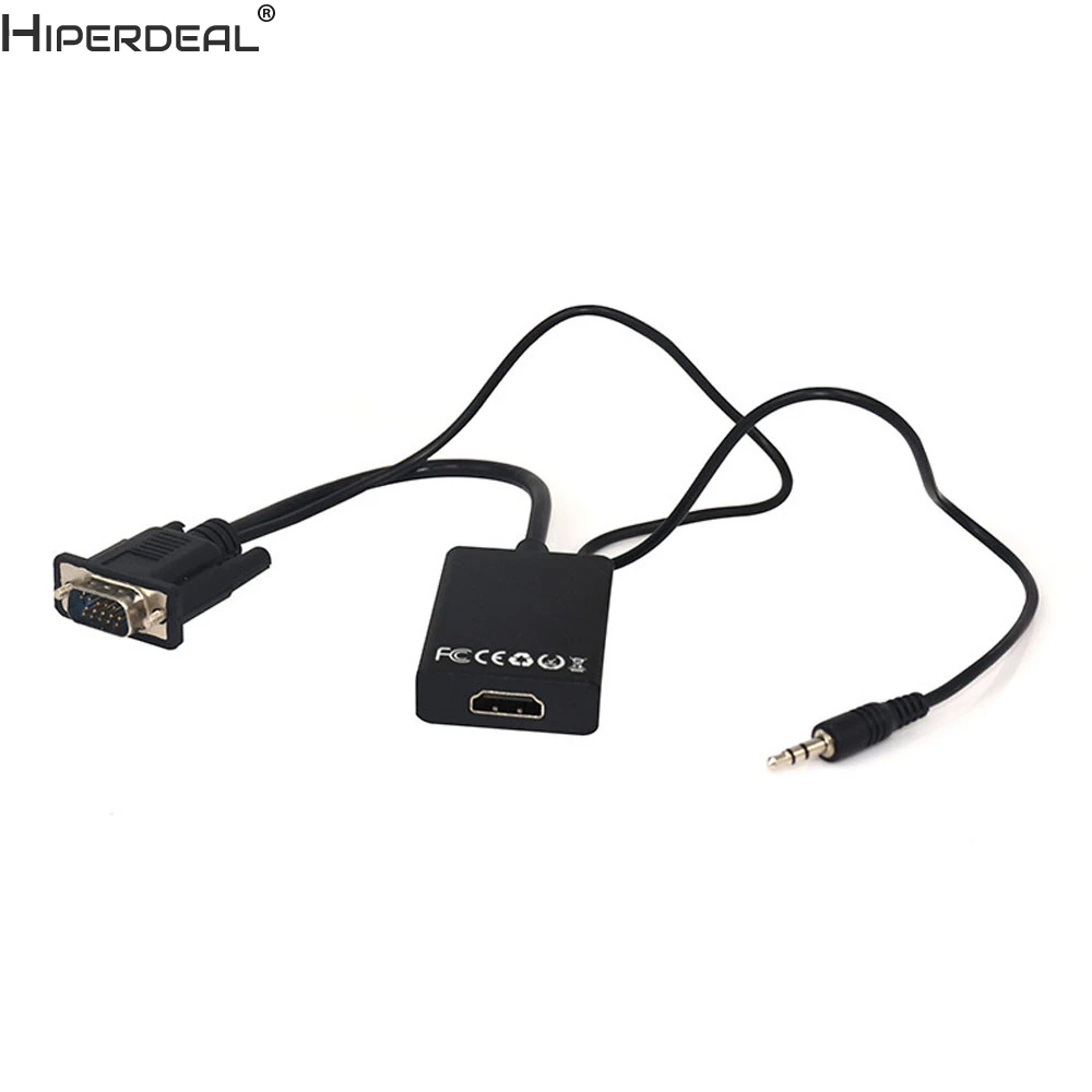 HIPERDEAL VGA разъем папа HDMI совместимый выход 1080P HD + Аудио ТВ AV видео кабель