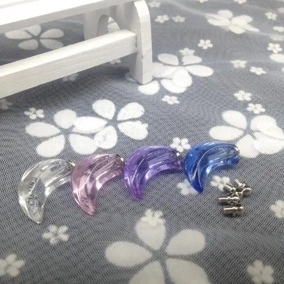 

5pcs screw cap Moon shape name on rice art crystal vial pendant perfume Essential oil aroma bottle necklace diy party jewelry
