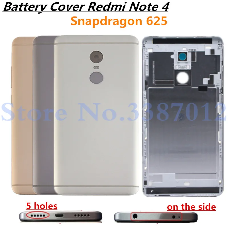 Redmi Note 4 глобальная версия оригинальный металлический Задняя крышка батареи для