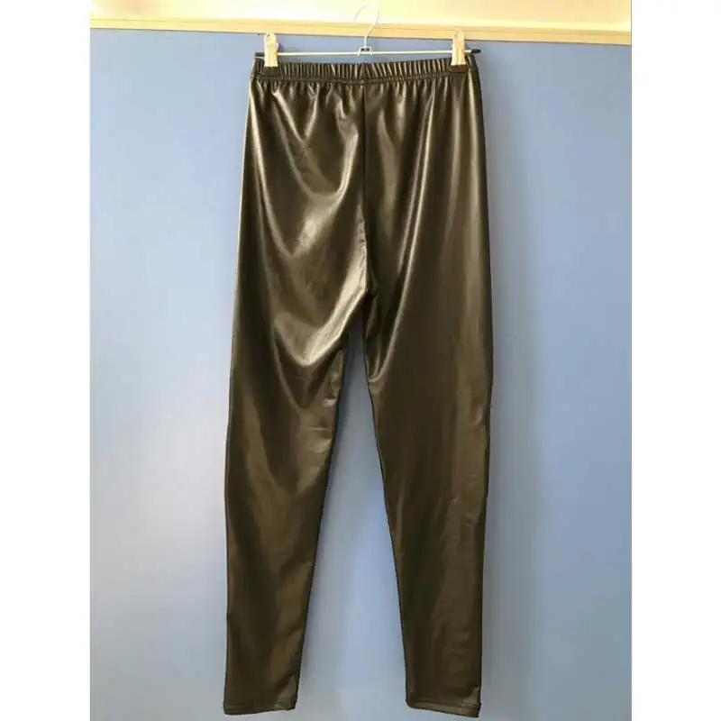 Elastic Waist Zipper Faux Leather Leggings Women Spring Sexy Club Pants Female Punk Slim Casual Party Leggins | Женская одежда