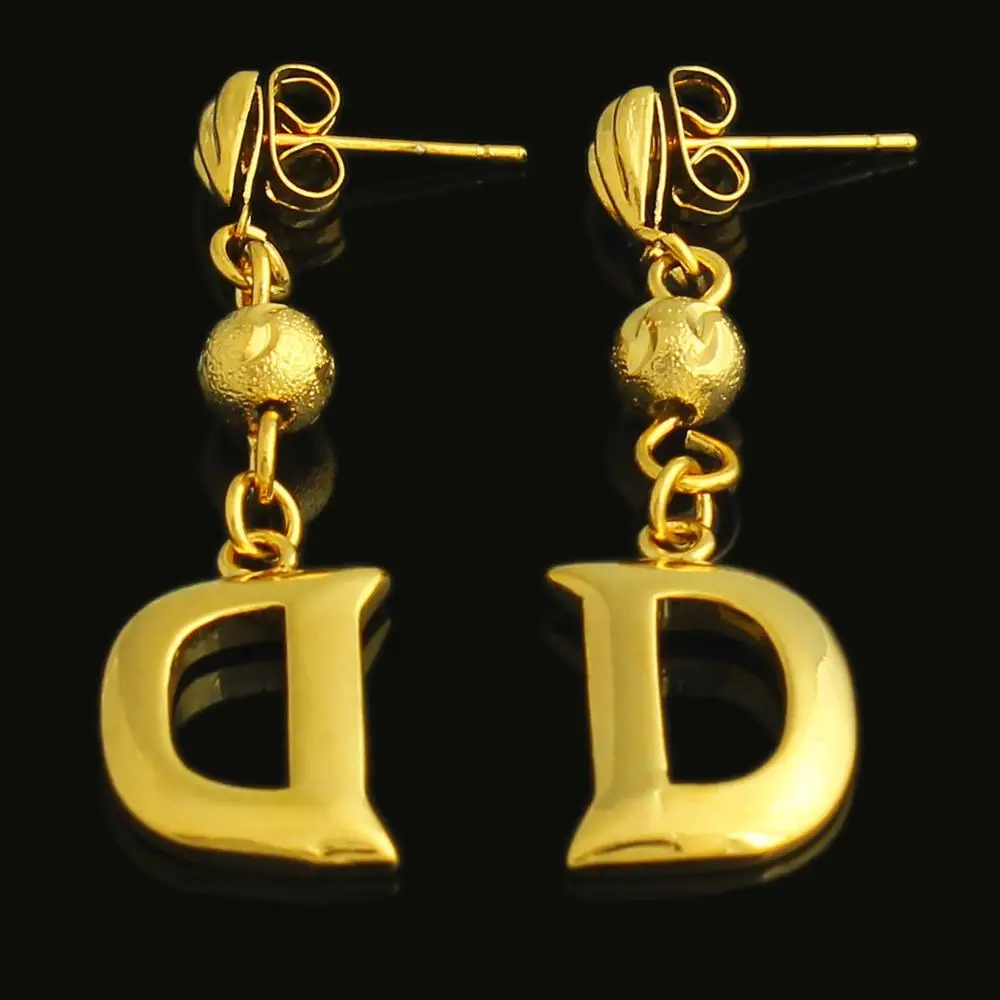 Adixyn новые буквы D Золото Цвет Серьги капельки ювелирные изделия Средний