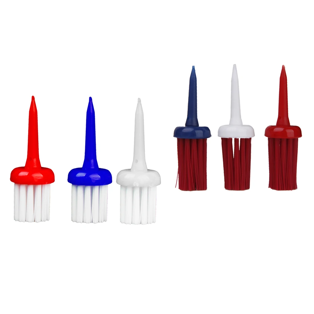 Perfeclan 2 Packs of 3 Brush-t Golf Tees Driver - 6pcs brush tees 52/62mm Height Brush |