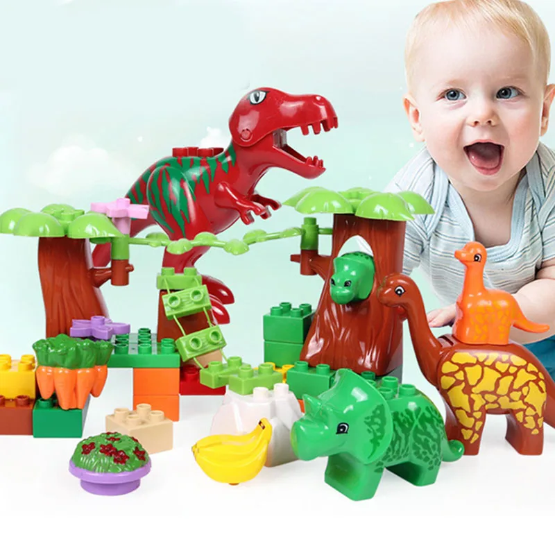 Фигурки модели животных Duplos большие строительные блоки наборы со слоном Детские