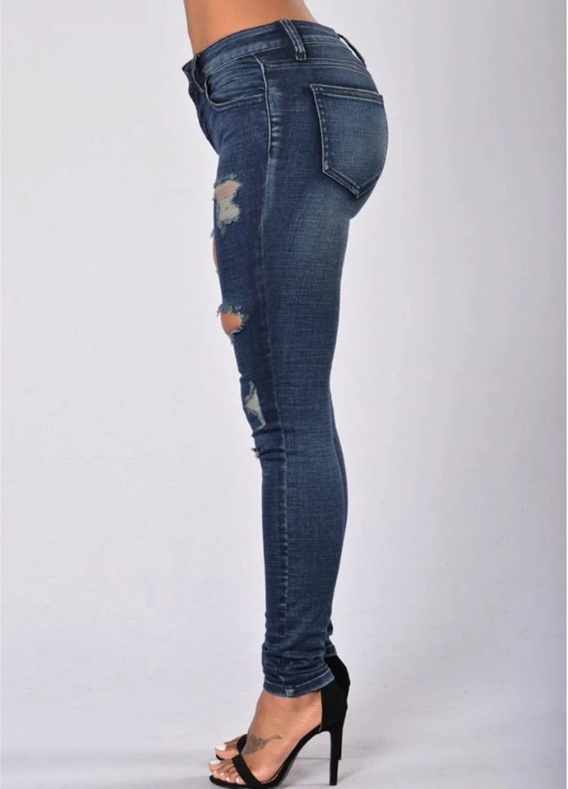 2018 Супер предложение женские модные джинсы узкие джинсы-карандаш со средней