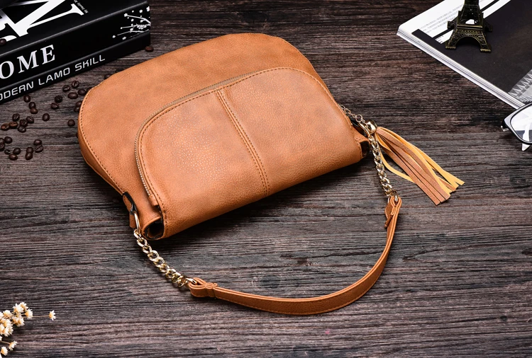 Jiessie&Angela New Famous Brand Women Bag Leather Fashion Lady's Tote Bag Tassel Handbag For Girls Vintage Shoulder Purse
